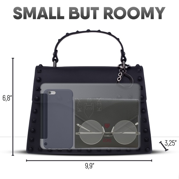 MEDIUM black cute studded purse - Picture 3 of 10